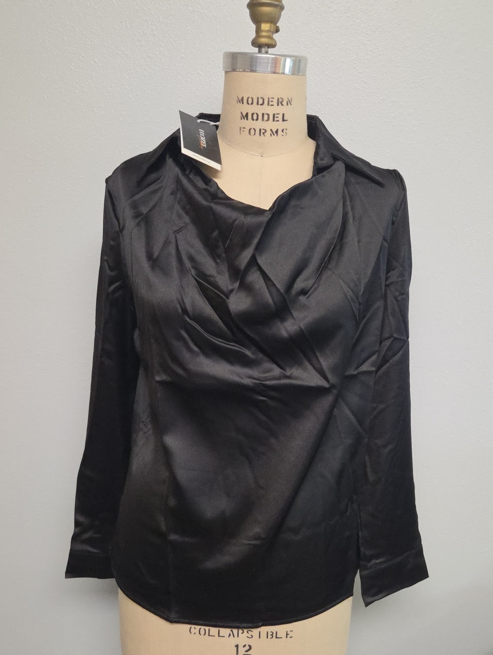 Black Cowl-Neck Blouse
